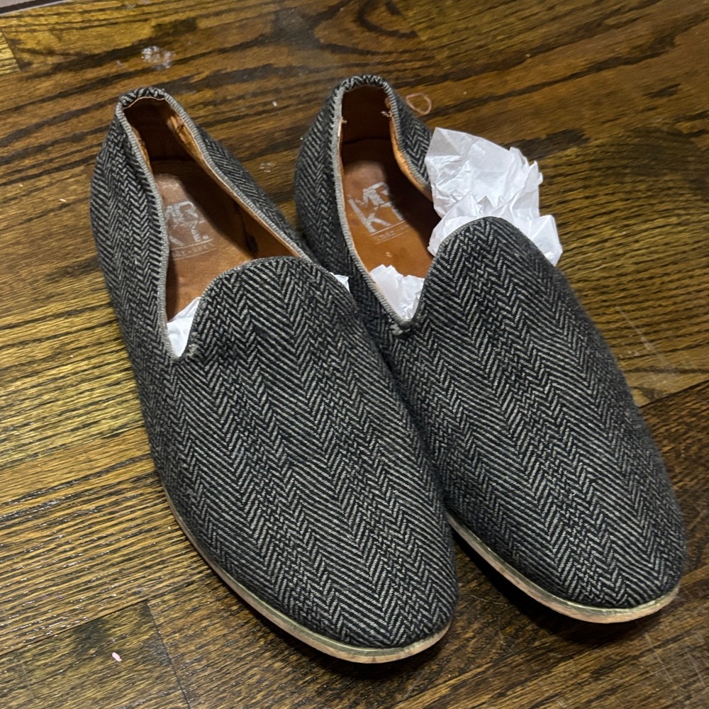 MR Herringbone Patterned Loafers - Black and Gray